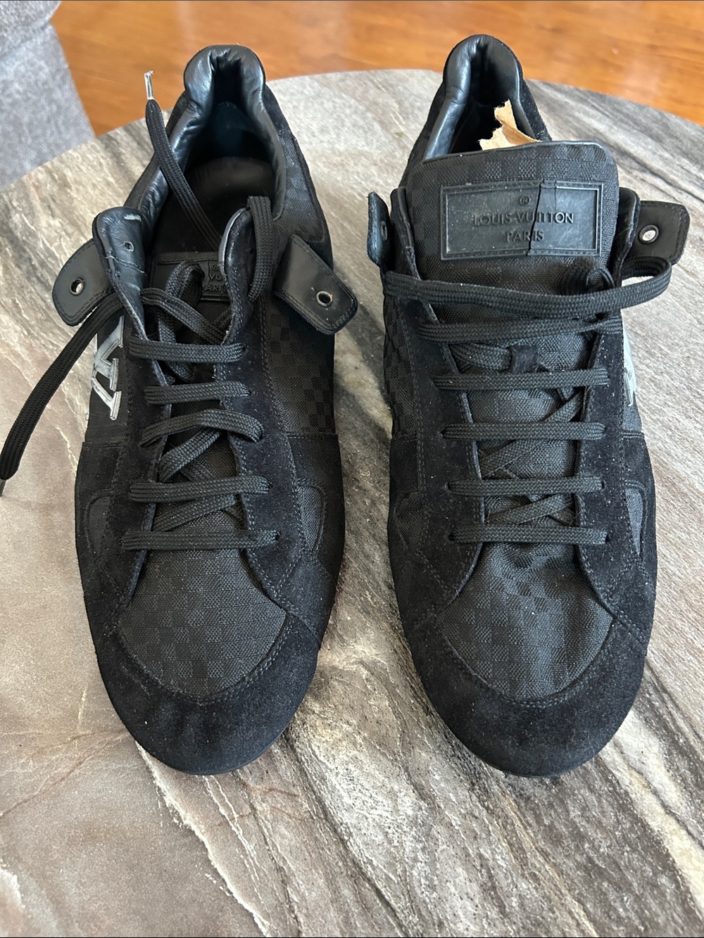 Louis Vuitton Black Men’s Checkerboard Low-Top Sneakers